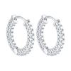 Boucles d'oreilles créoles en argent Sterling 925 pour femmes, pierres précieuses Moissanite créées, à la mode, pour fête de mariage, bijoux fins