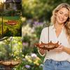 Rustic Umbrella Shaped Metal Bird Feeder Hanging Garden Yard Decor Outdoor Weather Resistant Metal Craft