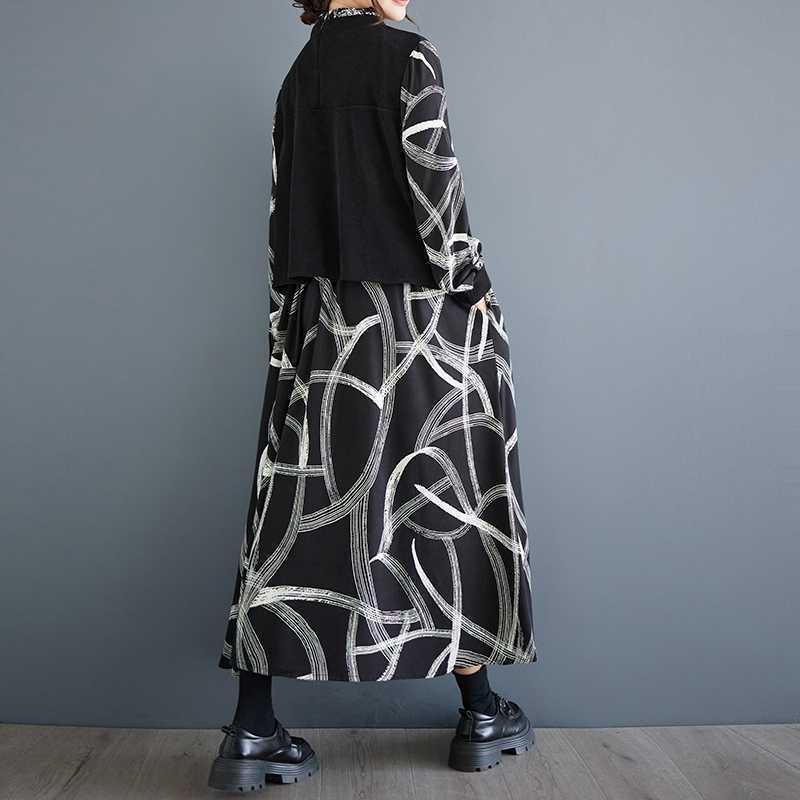 Fashion Personalized Printed Casual Niche Design Sense Temperament Dresses