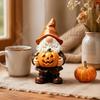 Weather Resistant Gnome Decor Halloween Garden Statue, Faceless Holding Pumpkin Sculpture, Waterproof Lawn Statue Resin for Porch Yard Autumn