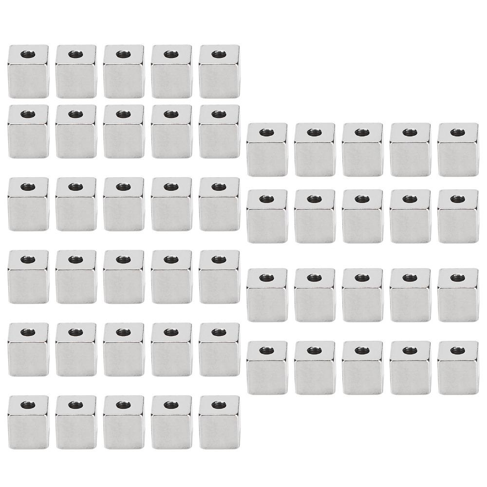50pcs Stainless Steel Square Spacer Beads Steel DIY Necklace Accessories  DIY Jewelry Making