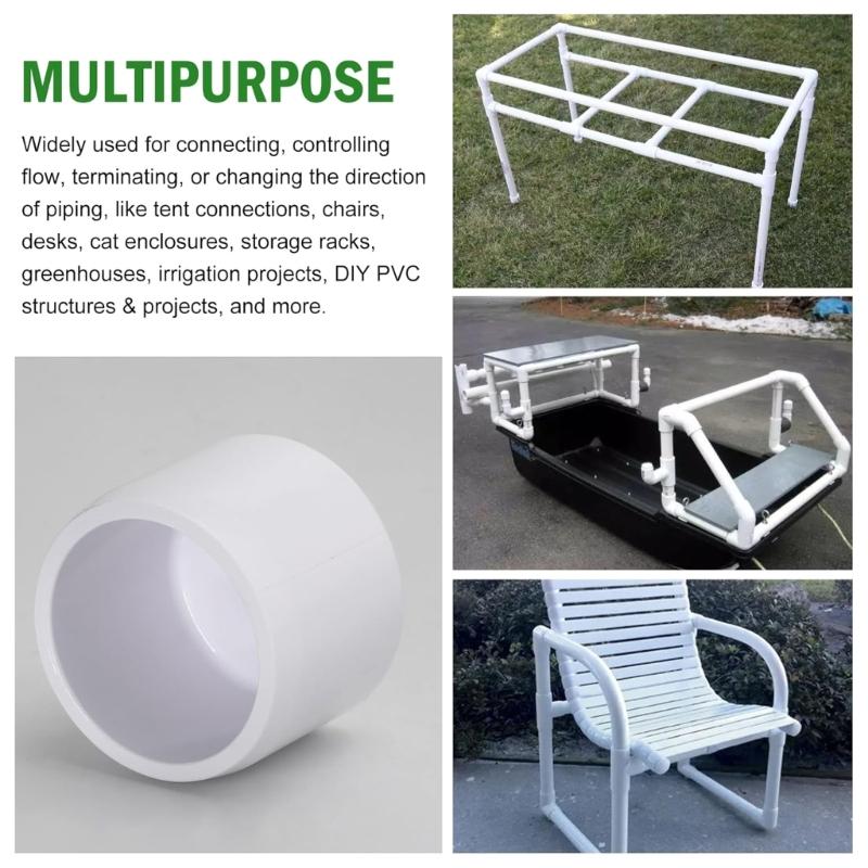 24Pcs Multipurpose SCH40 PVC End Caps for 3/4 Inch 1 Inch 1 1/4 Inch 2 Inch Pipes Sturdy Pipe Cover Accessories