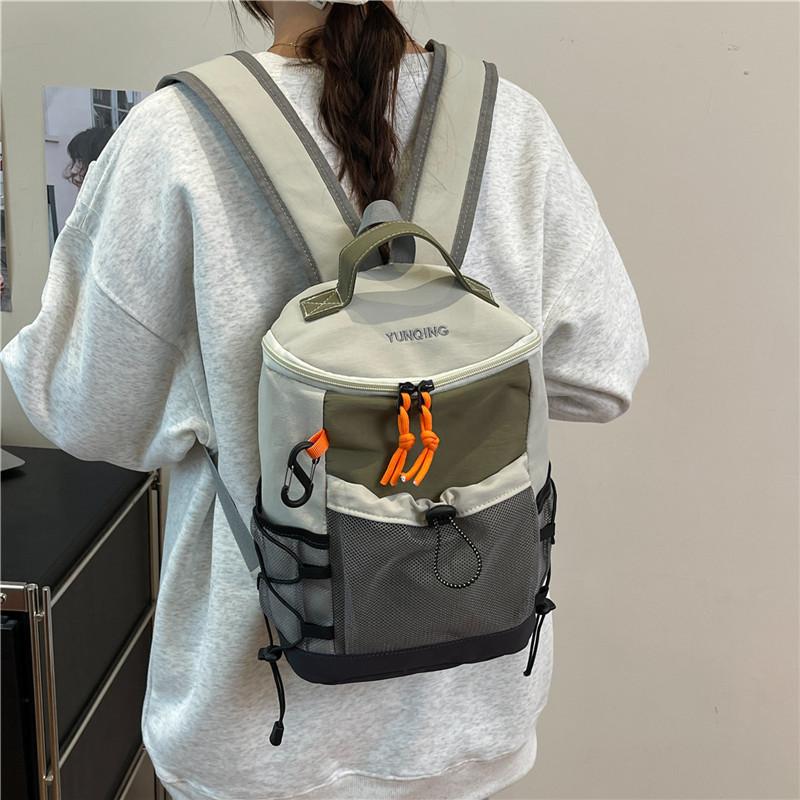 Schoolbag Fashion Trend Versatile Backpack Outdoor Sports Hiking Camping Mountaineering Bag Casual Simple Splicing Contrasting Color Backpack