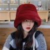 Thick Plush Berets Faux Rabbit Fur Fisherman Hat Women Autumn Winter Warm Thickened Bucket Hats Panama Plush Basin Cap Beanies