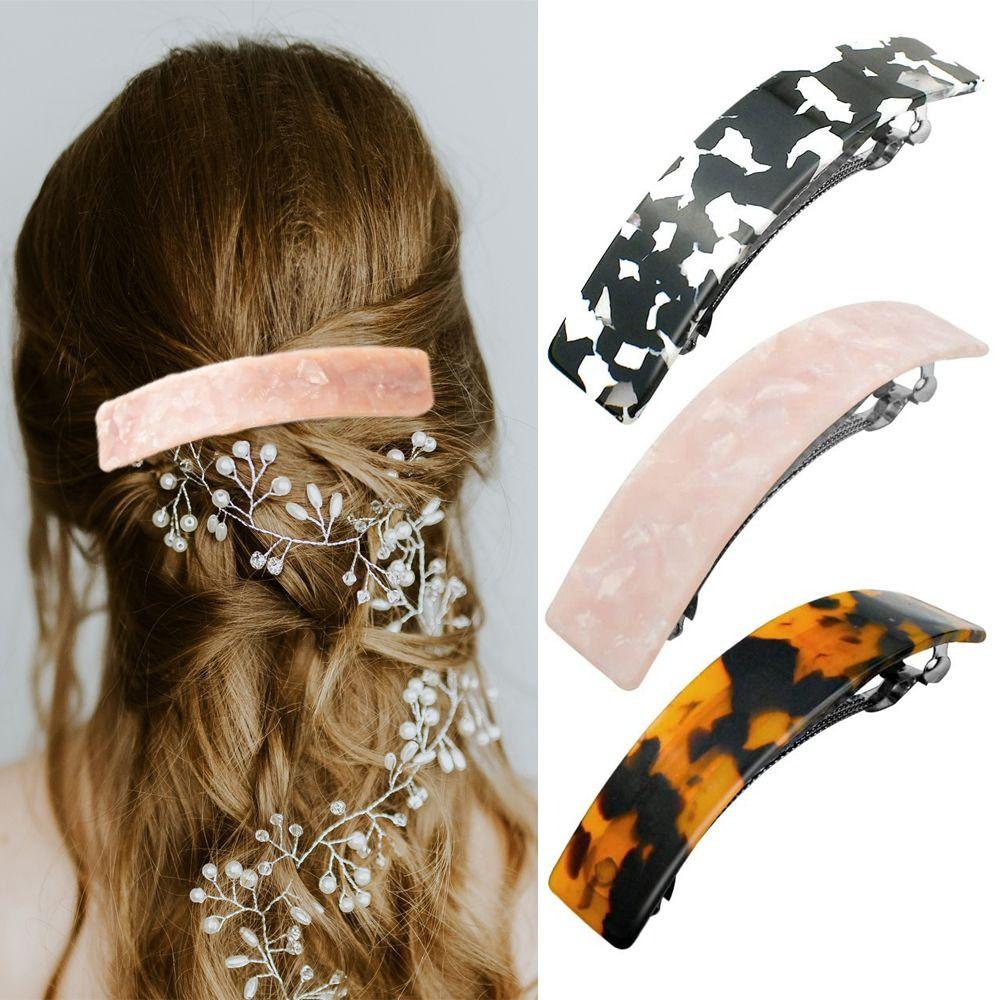 Automatische Haarspangen Für Frauen – Acetat-Schildpatt Design, Federnd, Für Dickes Haar, Rutschfest