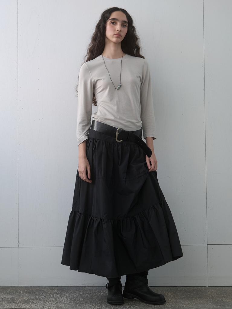 Gijun Shirring Full Skirt Black