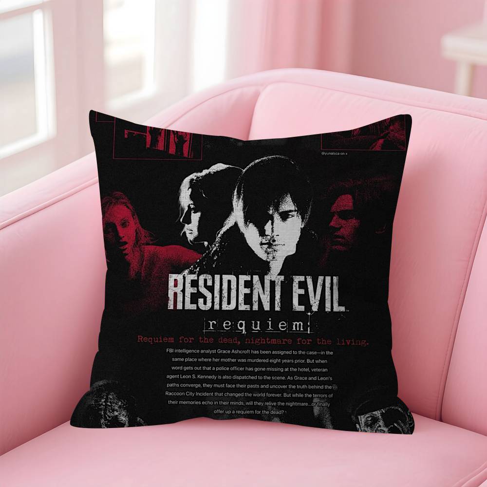 Cushion Cover Pillowcase Upholstery Sofa Throw Pillow Home Decor Pillowcas Game RResident Evil Requiem