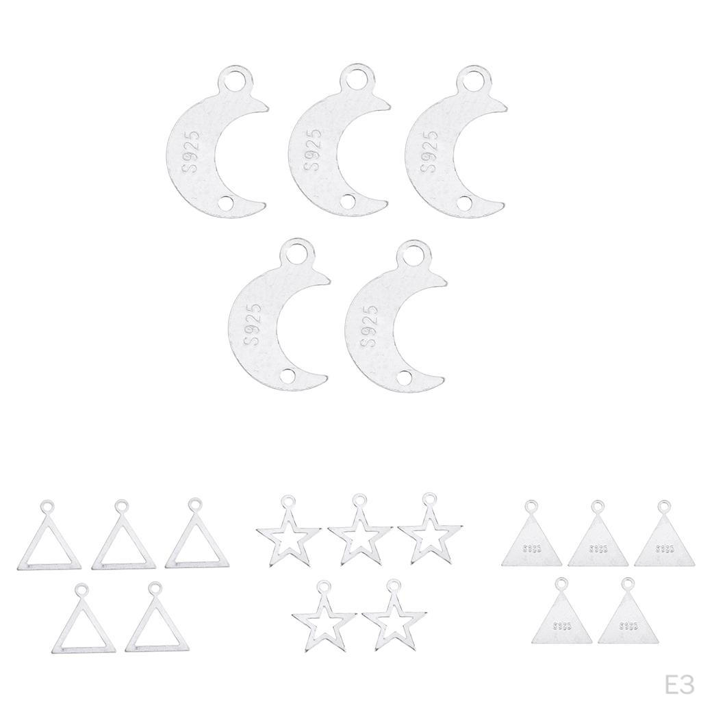 5 Pcs Sterling Silver Earring Beads Charms Pendant For Bracelet Chain Jewelry Making