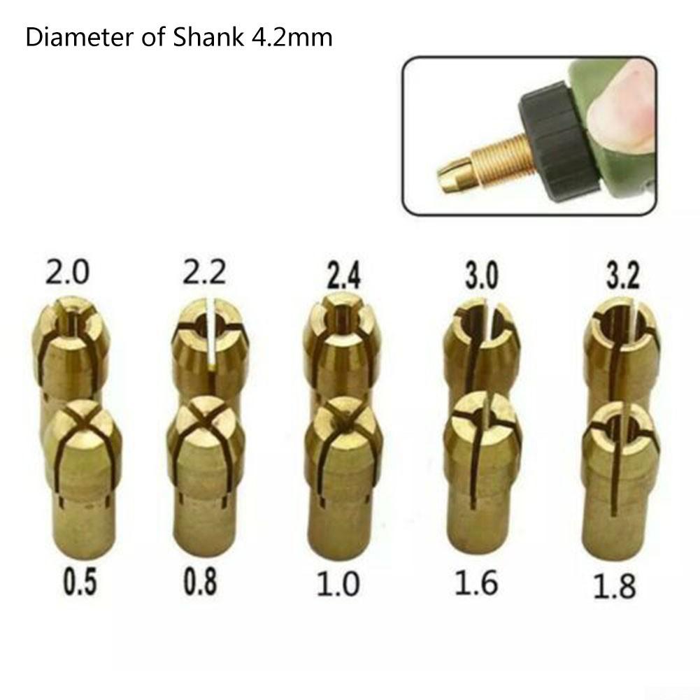 10pcs Electric Grinder Chuck Drill Chucks Collet Mini Grinder Copper Chuck