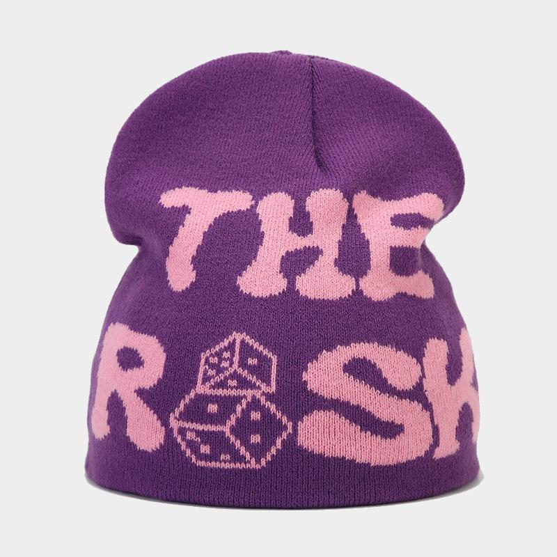 Y2K Fashion Trend Knitted Hat Men's Personality Hip Hop Jacquard Hat Women's Trend Street Ear Hat