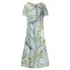 Women's Summer Casual Printing Fashion V-neck Short Sleeved Beach Swing Skirt