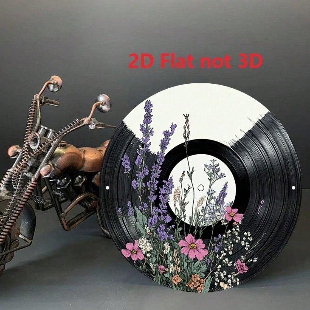 Metal Wall Art Vinyl Record Flower Poster Home Decor