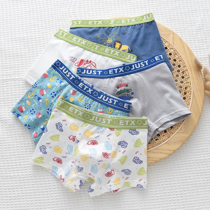 ETX Boys' Mid-Waist Boxer Briefs - Class A, Solid Color, Baby To Big Kids, Comfortable Four-Corner Shorts