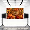 1 piece of 2D flat background fabric depicting a background with pumpkins and flowers to create an autumn atmosphere.PMJ