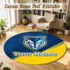 Round Rug Custom NameWarrington Wolves Pattern Non Slip Carpet Home Floor Decor
