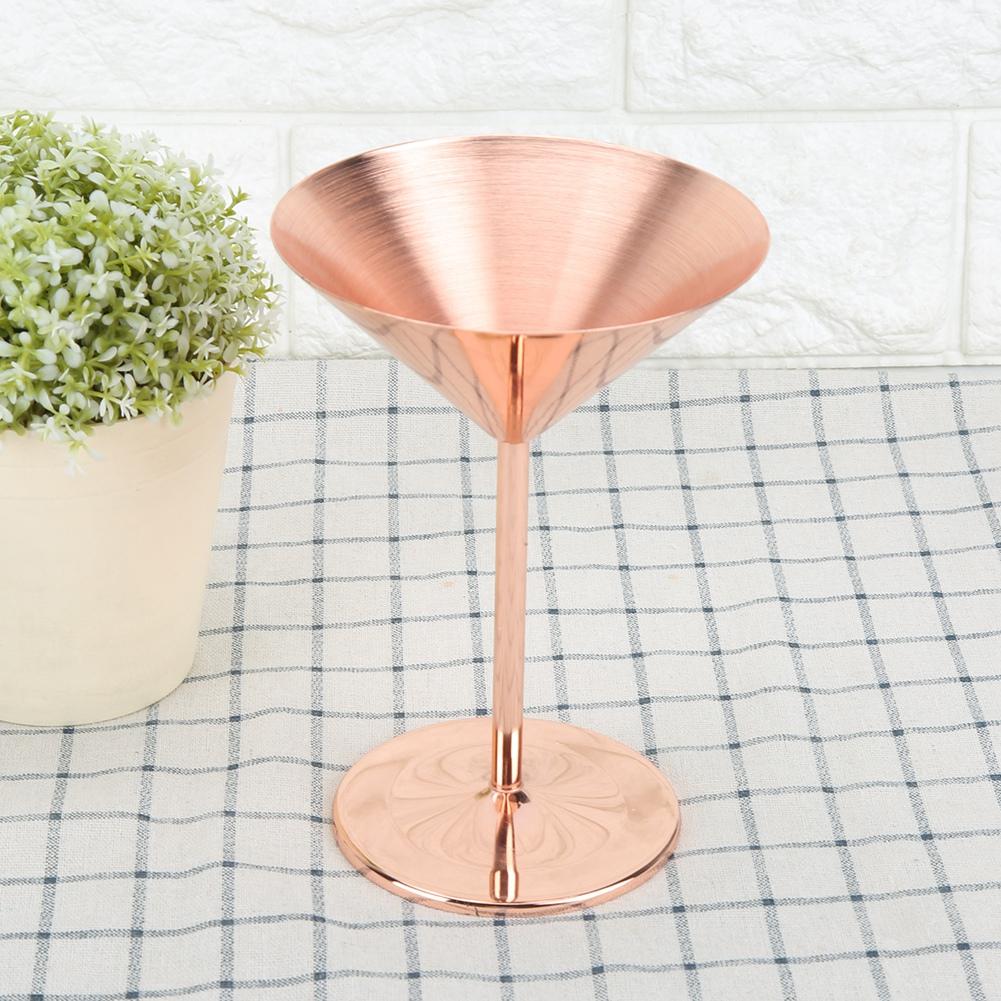 Bar Acccessory 304 Stainless Steel Goblet Champagne Red Wine Glass Cocktail Glass Cup Rose Gold