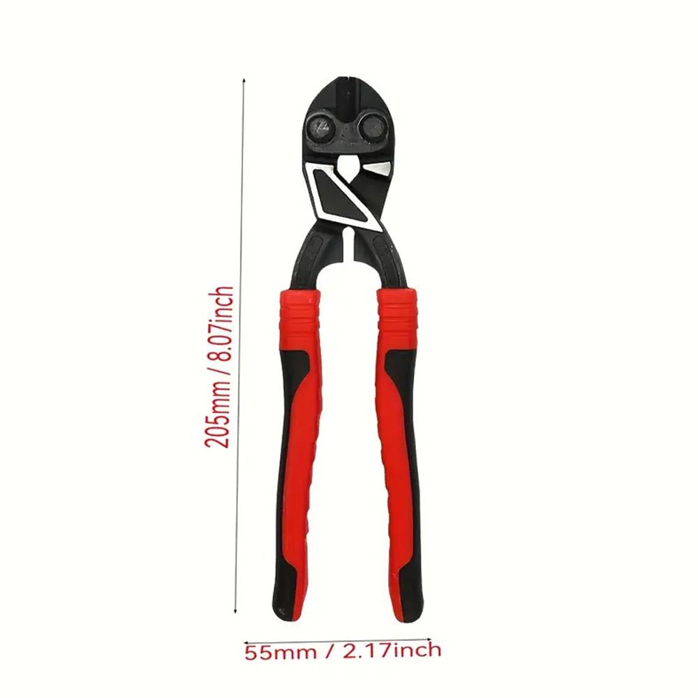 8-Inch Industrial-Grade Steel Bolt Cutter with Anti-Slip Grip - Portable Wire & Bar Scissors for Nail Pulling, Home Improvement