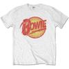 Camiseta Branca Nova Unisex com Logo Vintage Diamond Dogs de David Bowie