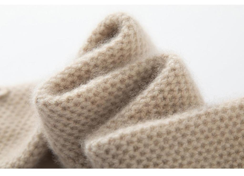 Undyed 100% Pure Cashmere Women's Honeycomb Knit Neck Gaiter - Ultra Soft, Fluffy, Korean Style Warm Scarf.