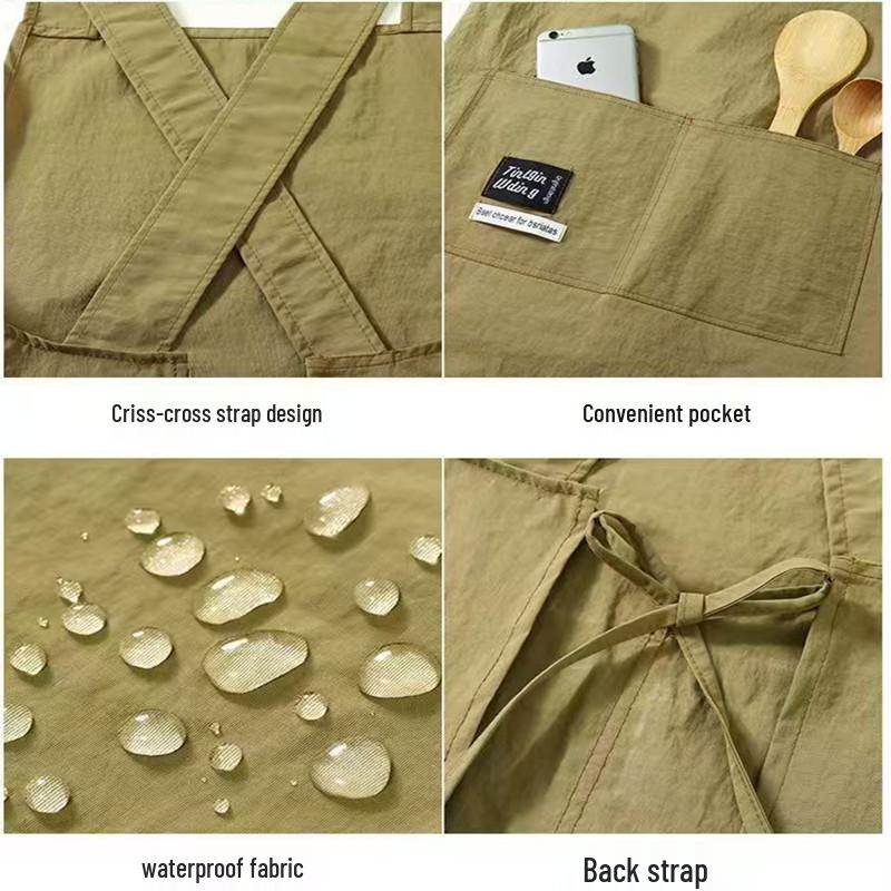 Lightweight Water-Repellent Kitchen Apron: Anti-Stain Waist Apron for Cooking, Catering, and Custom Workwear
