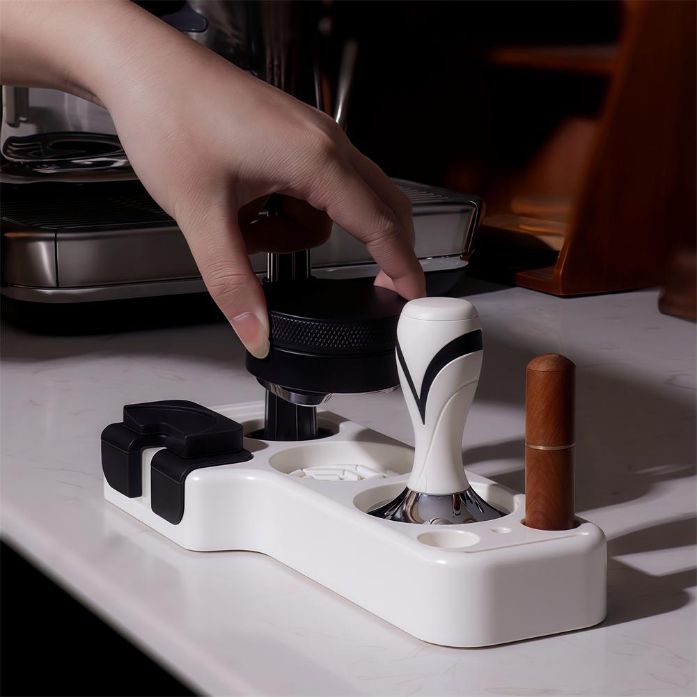 Compact Espresso Tamper Station with Tool Holder and Portafilter Organizer