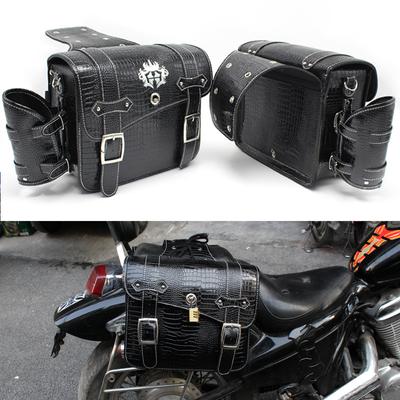 Retro Motorcycle Hanging Bag Harley Crown Prince Car Side Bag Box Motorcycle Side Bag Waterproof And Sunscreen Saddle Side Bag With Lock