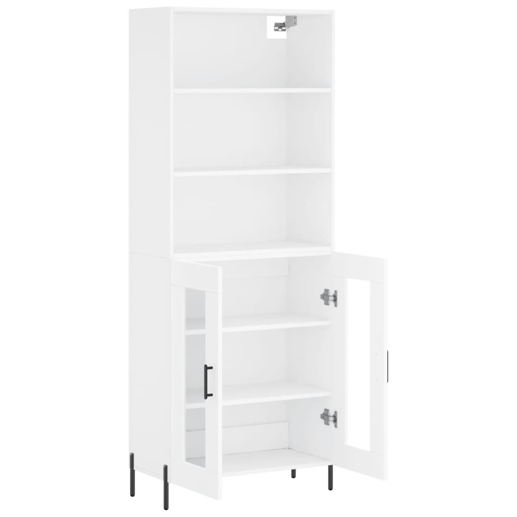 Vidaxl Display Cabinet, White, 69.5X34X180 Cm, Wood-Based Material