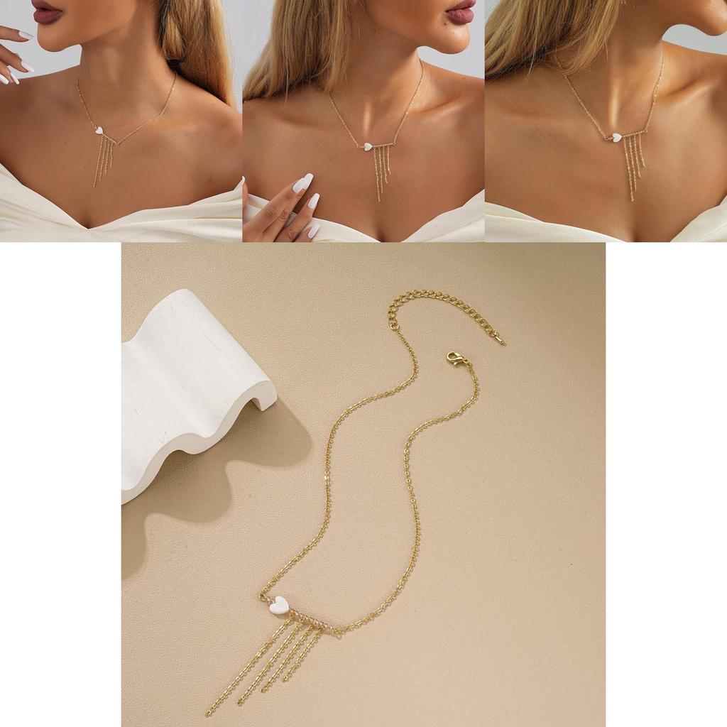 Fashion 2023 Elegant Tassel Shell Pendant Necklace For Women With Stylish Geometric Design