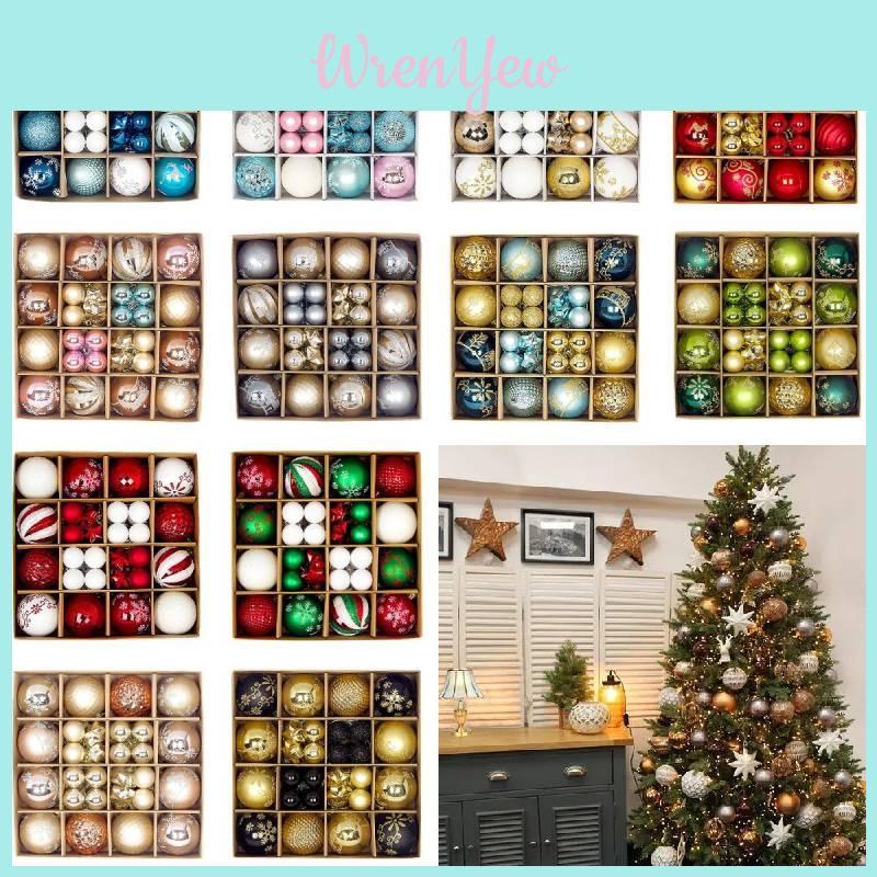 Elegant 44 Piece Assorted Christmas Ornaments In Vibrant Colors For Holiday Cheer