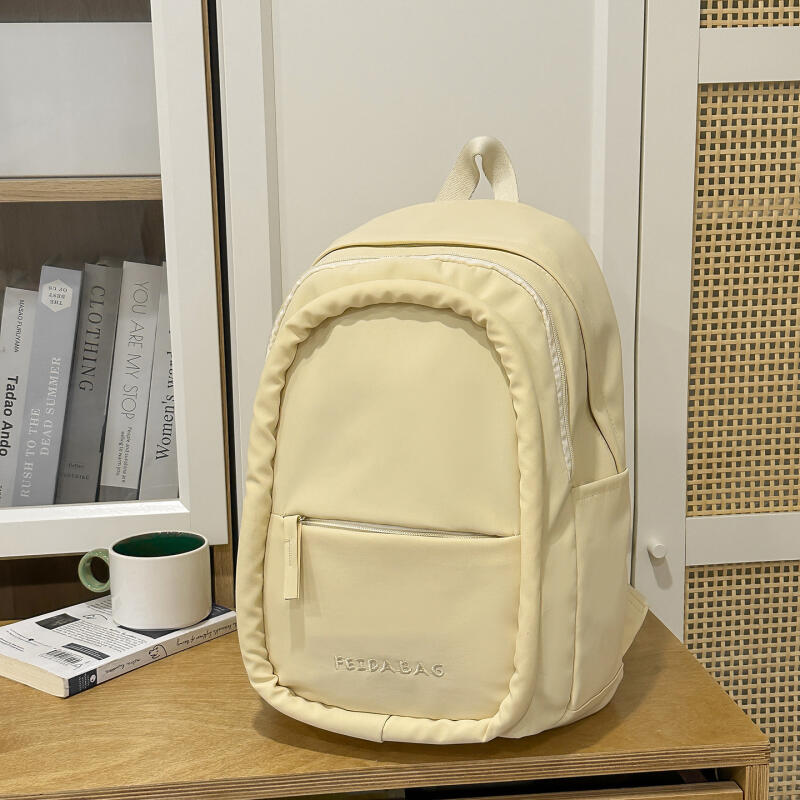 Solid Color Small Backpack Retro Student Schoolbag
