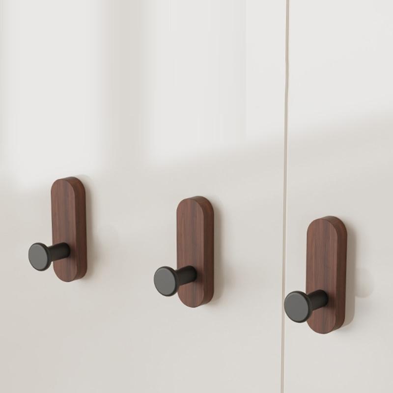 Sturdy Wood Adhesive Wall Hook Easy Mounting For Kitchen Bathroom Storage Organizers