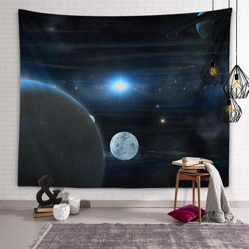 Mysteriöse Milchstraßen-Galaxie Wandteppich Schwarzes Loch Planet Wandkunst Dekoration Schlafsaal Ästhetik Wohnzimmer Schlafzimmer Heimdeko