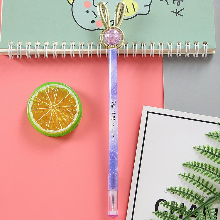 1 Piece Cute Cartoon Crystal Gel Ink Pens Kawaii Stationery Material Office School Supplies Gifts Gel Pen