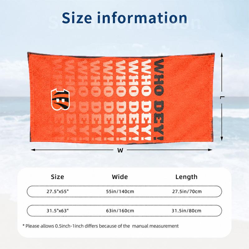 Cincinnati Bengals Microfiber Beach Towel Quick Dry Sand Free Lightweight Beach Towels for Travel Swimming Camping