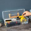 Toolbox Small Parts Screwdrivers Wrenches Transparent Storage Box with Adjustable Compartments Impact-Resistant Organizer Case