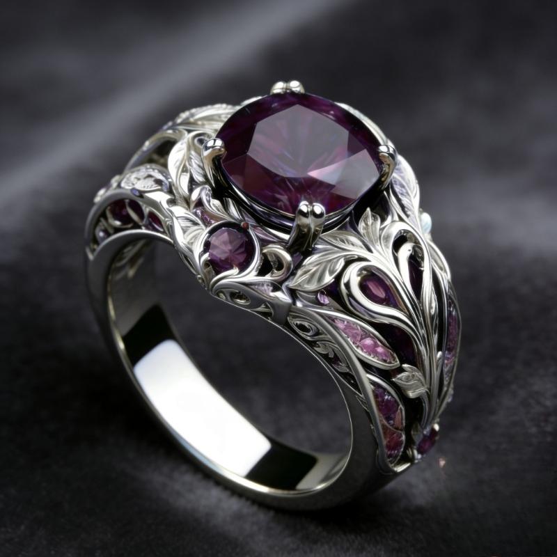 Sterling silver elegant ring inlaid with