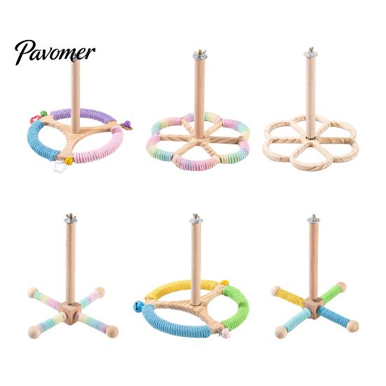 Bird Cage Entertainment Spinning Perch Toy, Rotating Parrot Wooden with Colorful Birdcage Accessories for Small Parrots Rope, Accessory Conures