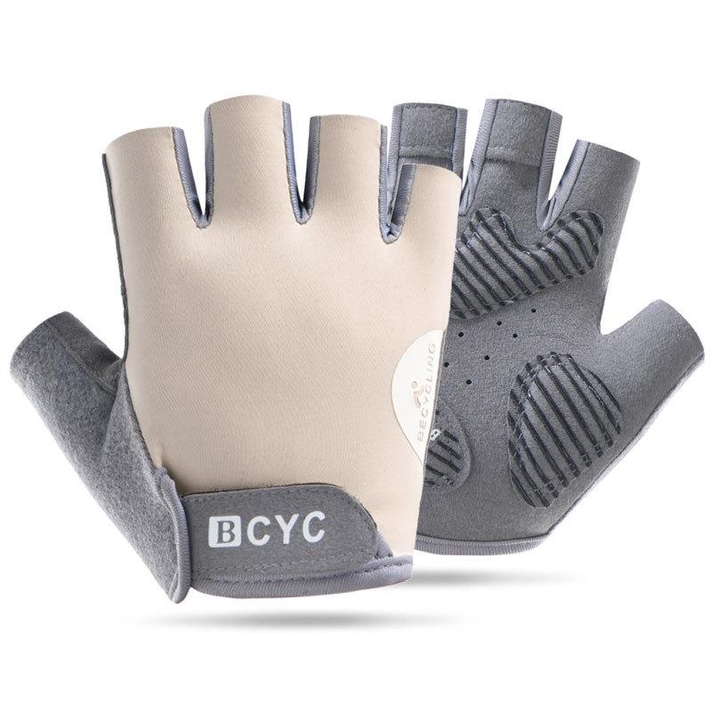 Men Women Half Finger Fitness Sports Gloves Anti Slip Thickened Palm Shock Absorbing Breathable Cycling Gloves