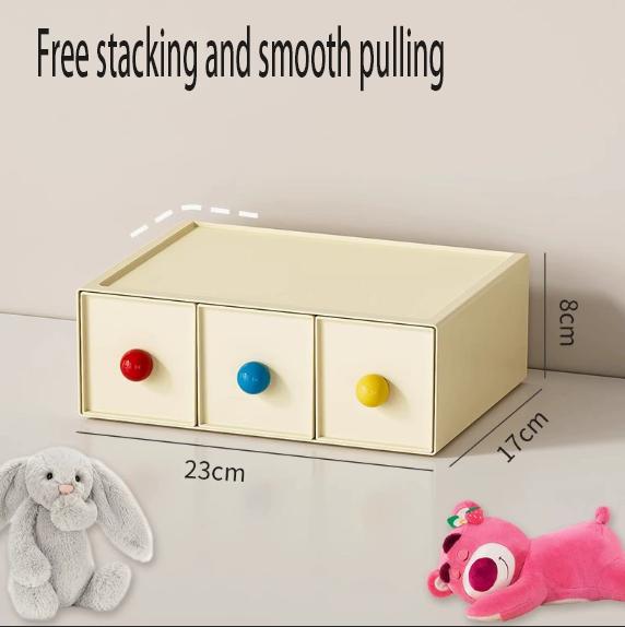 Dopamine Desktop Organizer Box Office Stationery Storage Drawer Student Grid Stackable Plastic Cubbyhole Utility Box