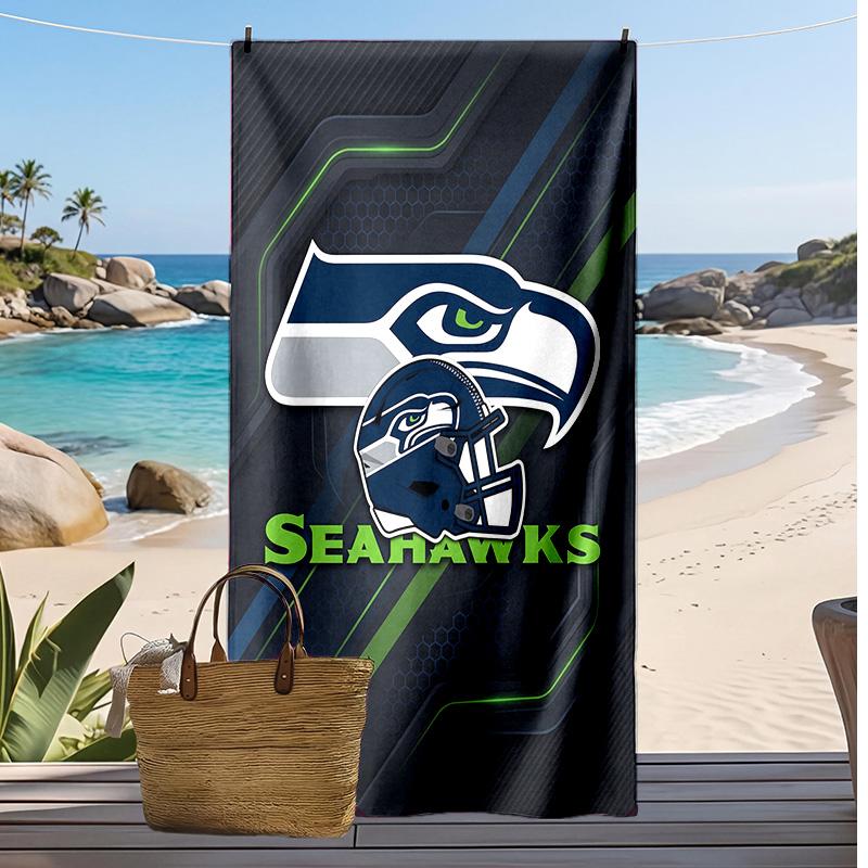 Seattle Seahawks Print Beach Towel Soft Portable Quick?dry Towel For Pool Summer Vacation Outdoor Sport