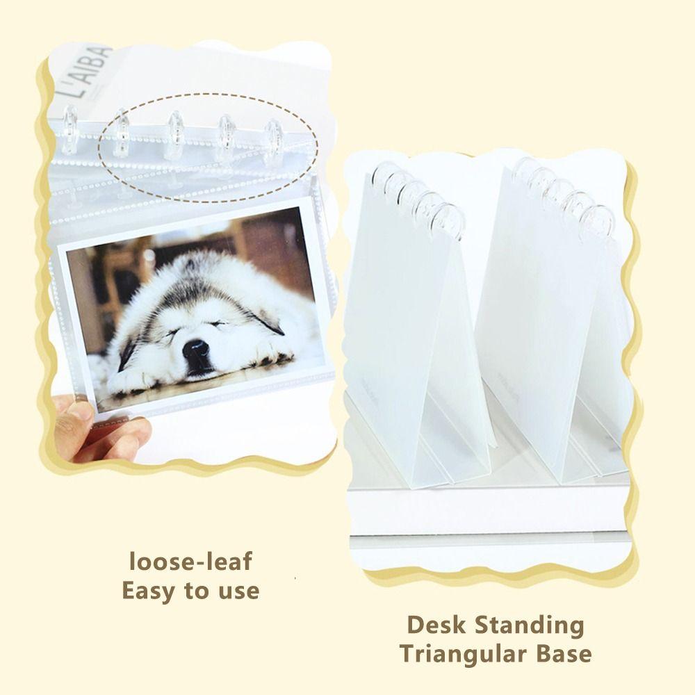 Simple PP Photo Album Clear 3/4/5/6 Inch Photo Card Binder Loose Leaf Design Mushroom Hole Photocard Holder DIY Photo Album
