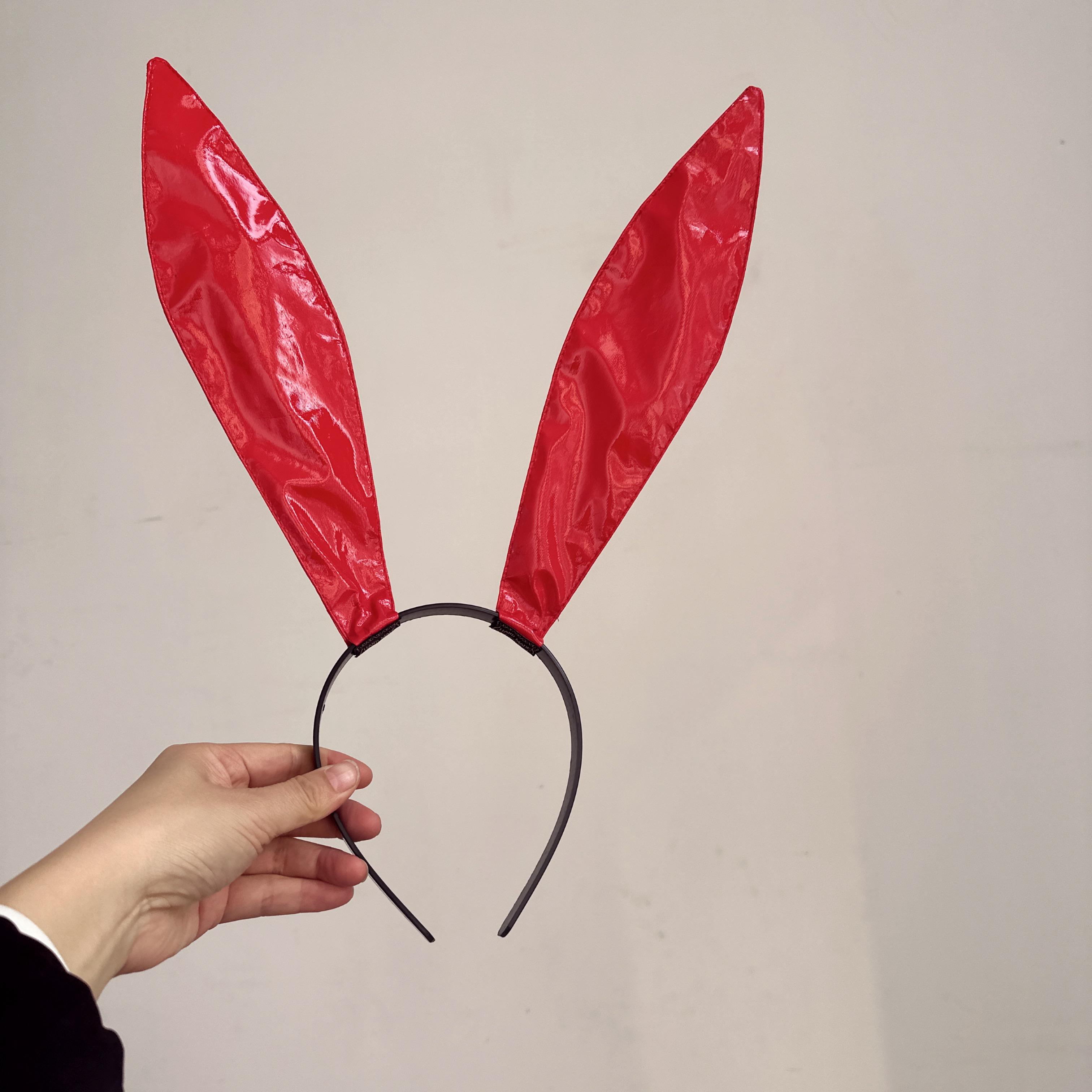 1pc White Cute Plush Bunny Ears Hair Hoop, Party Decoration