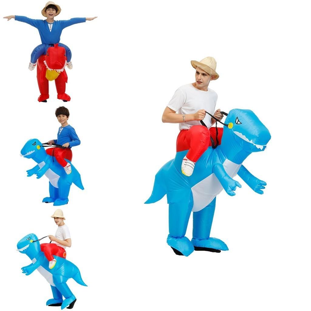 Levendig Opblaasbaar Dinosauruskostuum Voor Volwassenen En Kinderen Perfect Voor Halloweenfeesten