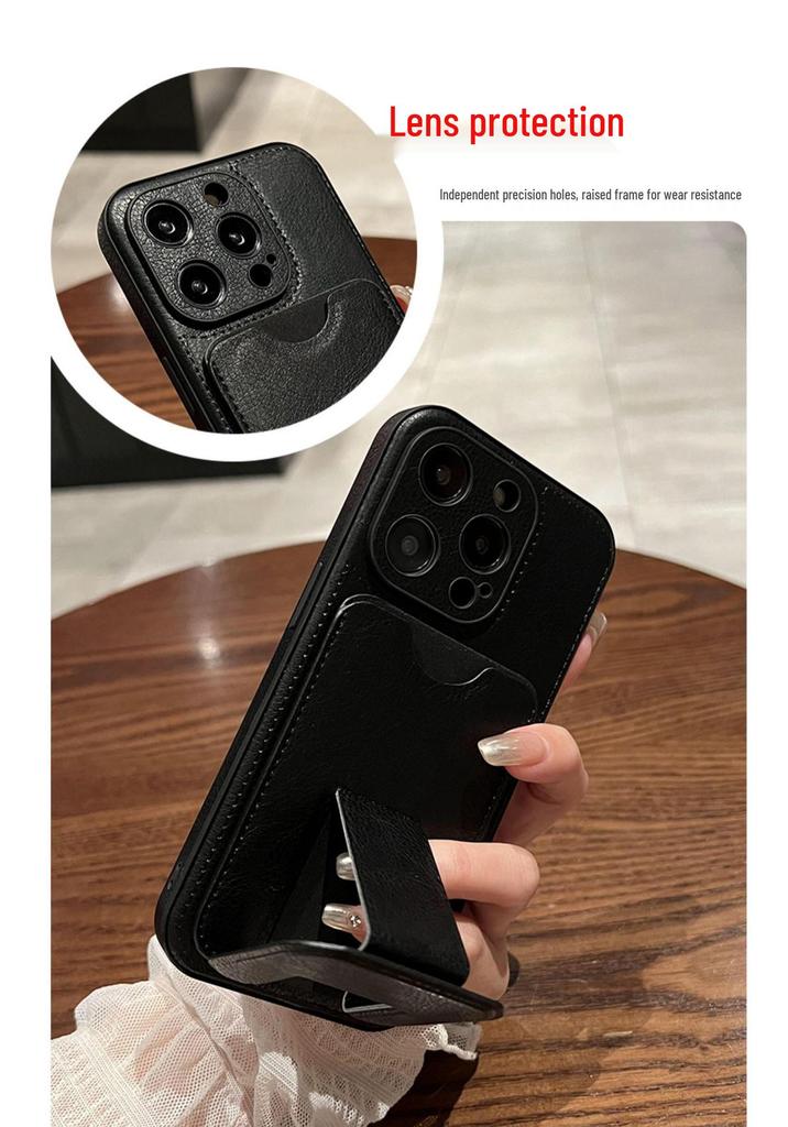 Apple iPhone 16 Pro Max Leather Card Slot Case: Business Drop-Proof Protection for iPhone 14, 15, and 13