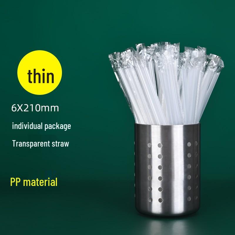 Disposable Transparent Thick PLA Pearl Milk Tea Straws with Independent Packaging