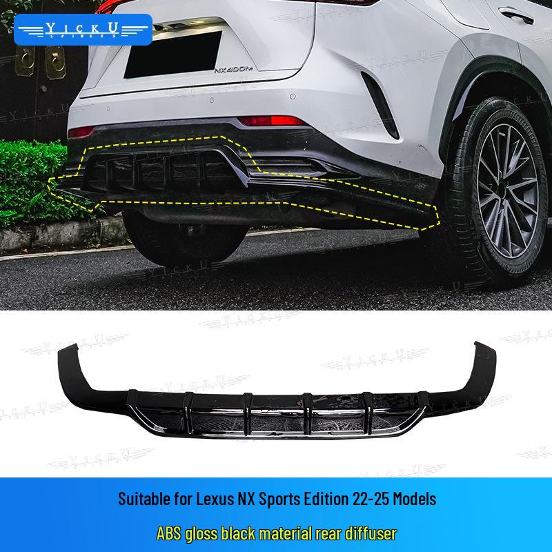 

Lexus NX 22-25 Комплект кузовних деталей для зовнішнього оздоблення, глянцево-чорний: Передній сплітер, Задній сплітер, Бічні спідниці