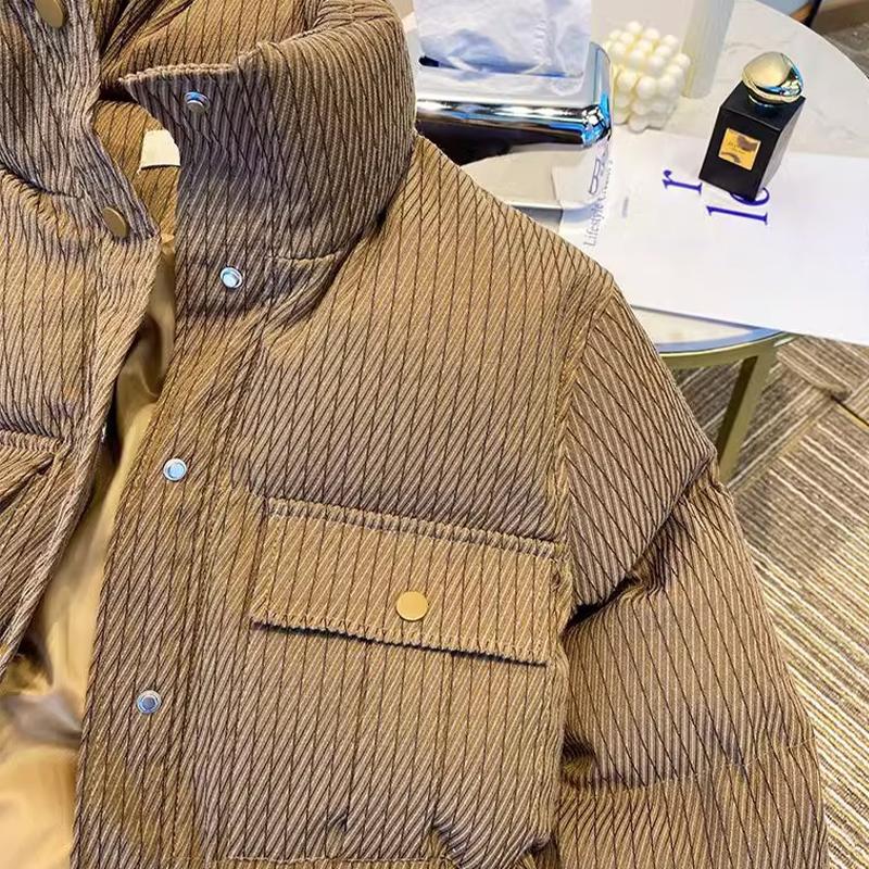 Chaqueta Casual de Moda Top Corto Cálido Engrosado para Mujer