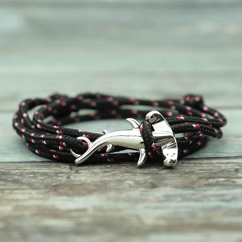 Minimalist Paracord Bracelet Men Ocean Animal Shark Braslet Homme Handmade Adjustable Nautical Braclet Gift For Him Pulsera Tela