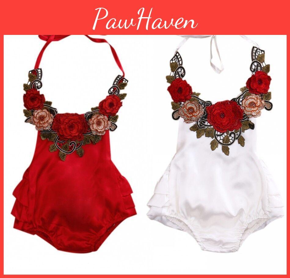 Premium Quality Toddler Baby Girl Flower Bodysuit Jumpsuit Sunsuit For Versatile Wear