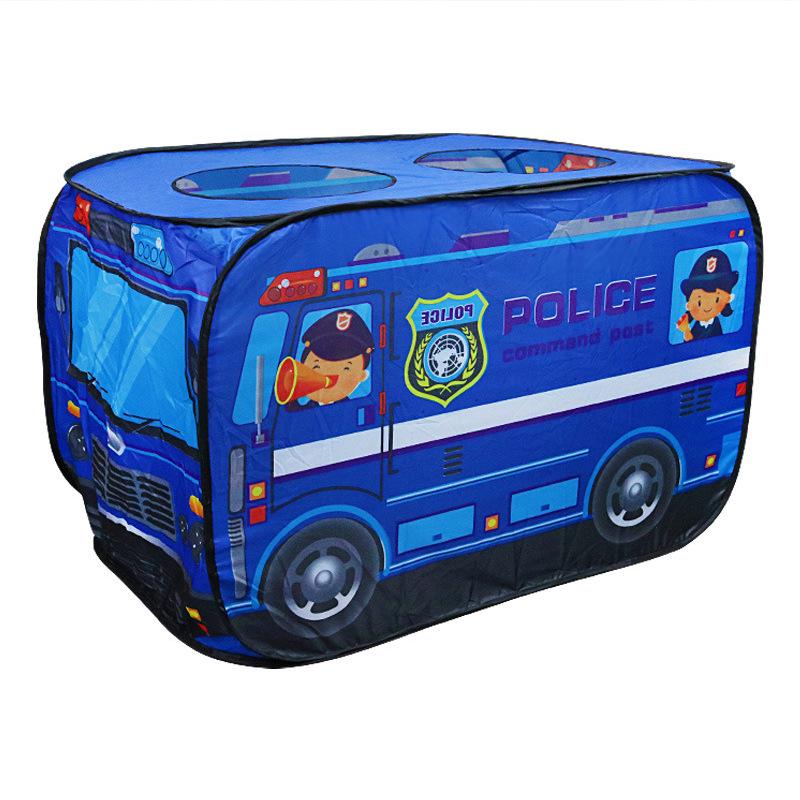 Children's Indoor Play Tent - Fire Truck & Police Car Design